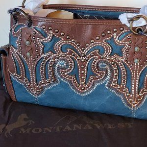 Montana West Embroidered Collection Concealed Carry Satchel